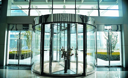 白银旋转感应门 | 防风节能 | 酒店/写字楼适用！